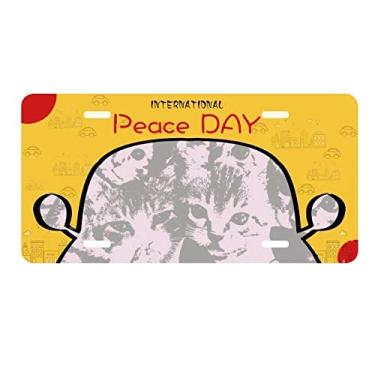 Imagem de DIYthinker Pôster fashion para gatos protege os amantes de animais de estimação, placa de carro decoração Dia da Paz