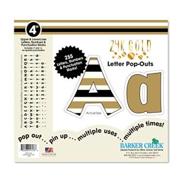 Imagem de Barker Creek Cartaz de 10 cm letras e quadro de avisos pop-out, ouro 24 k (LL-1723)