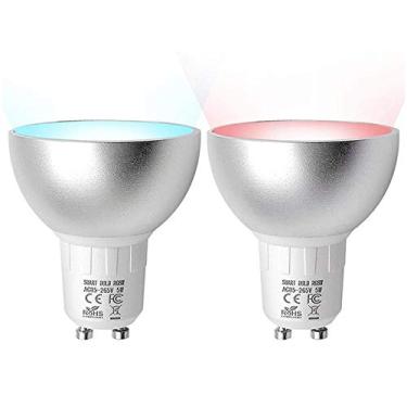 Imagem de BENEXMART Tuya WiFi LED Bulb Gu10 RGBCW Dimmer Lamp Spot Light Remote Control Smart Life App Voice Control via Alexa Google Home Assistant (2 pack)