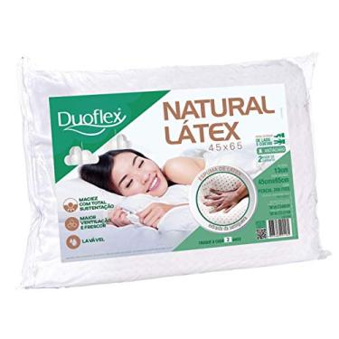 Imagem de Travesseiro Natural Látex, Duoflex, 100% algodão, Branco, para fronha 45cmx65cm
