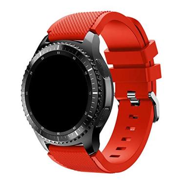 Imagem de Pulseira Silicone 22mm compatível com Galaxy Watch 3 45mm - Galaxy Watch 46mm - Gear S3 Frontier - Amazfit GTR 47mm - Amazfit GTR 2 - Marca LTIMPORTS (Vermelho)