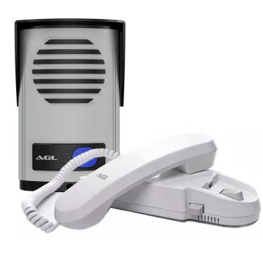 Imagem de Kit Interfone Porteiro Eletrônico Alim. Interna Alumínio P20 AGL