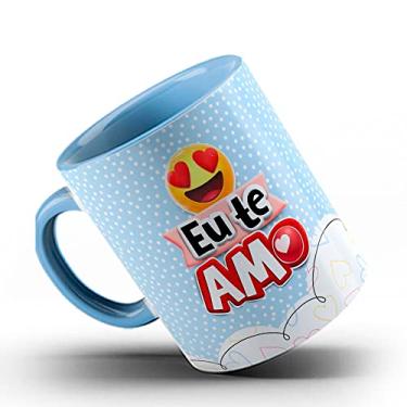 Imagem de Caneca namorados emoji eu te amo (Azul)