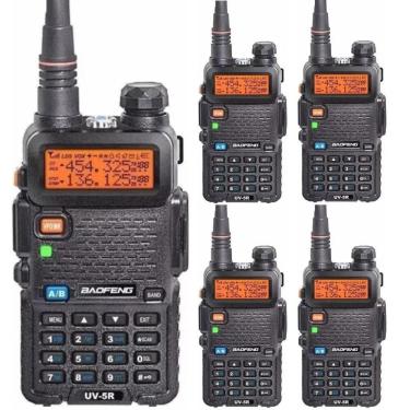 Imagem de Kit 5 Rádios Comunicadores Ht Dual Band Uhf Vhf Uv-5R