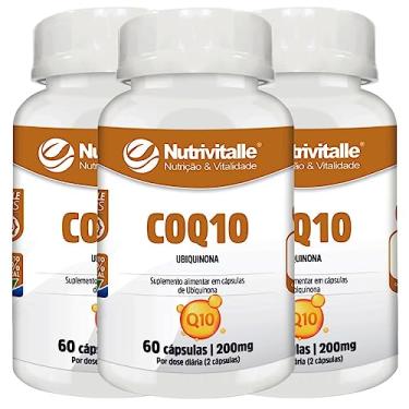 Imagem de Coenzima Q10 200mg 60 Cápsulas COQ10 Ubiquinona 3 Potes Nutrivitalle