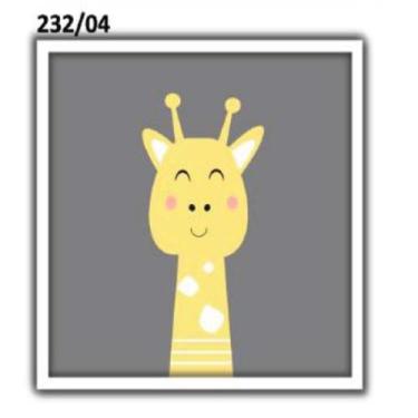Imagem de Quadro Infantil Bebe Decorativo Safari Girafinha Colorido  Para Quarto