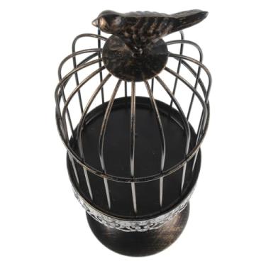 Imagem de LIFKOME 1 Unidade castiçal decoração de lanterna vela de gaiola de pássaro criativo decorações de Natal castiçais presente de inauguração decoração de mesa delicado decorar lareira ferro