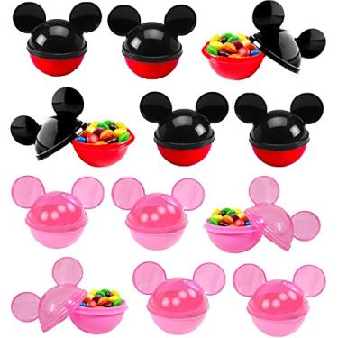 Imagem de Kit 24 Porta Mix Pequeno Lembranças para Festa Mickey e Minnie 50ml Plasútil Decoração de Aniversário Infantil