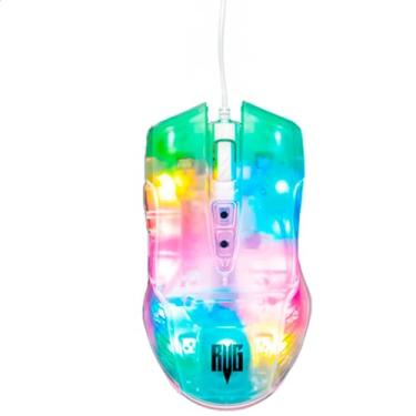 Imagem de Mouse Gamer LED Transparente Alta Performance RGB 6 Botoes para Windows e MAC