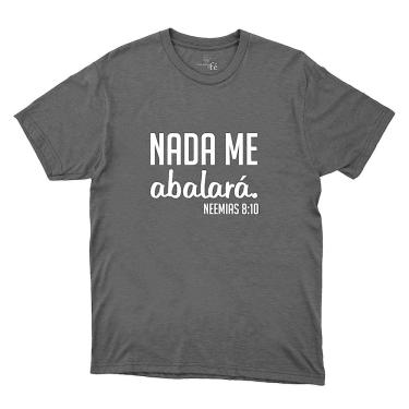 Imagem de Camiseta Frase Nada Me Abalará Masculina Algodao Jesus Cristo Catolico Excelente Caimento