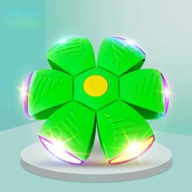 Imagem de Brinquedos para cães de estimação Brinquedos mágicos estranhos Bola de disco voador mágica de deformação descompressiva Pé de Stomp Bola de Stomp para cães de gatos adultos (Verde,seis luz)