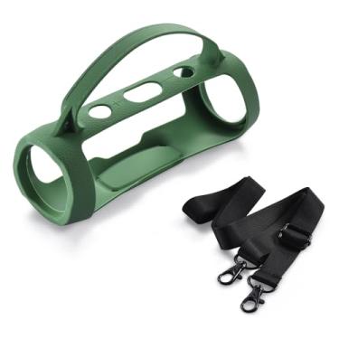 Imagem de Generic Capa de silicone compatível com alto-falante JBL Charge Essential 2 / Charge 4, gel de viagem macio, bolsa protetora de borracha à prova d'água com alça (verde)