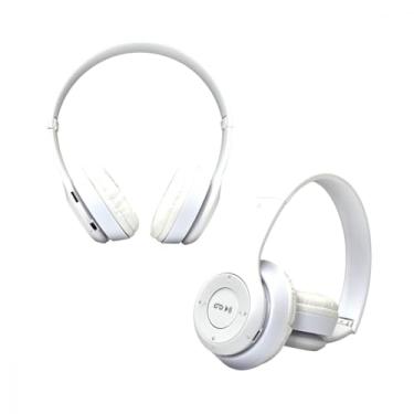 Imagem de Fone De Ouvido Sem Fio Bluetooth Headphone Radio Fm Dobrável Branco