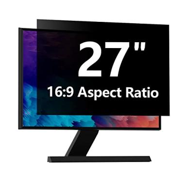 Imagem de Protetor de tela de privacidade de computador de 27 polegadas com HP Dell Acer Asus Samsung LG e mais, filtro de proteção de segurança removível para monitor de proporção de 16:9 como ViewSonic