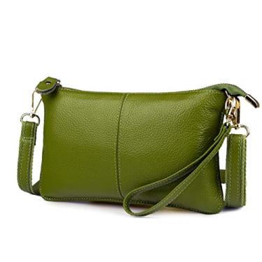 Imagem de Artwell Carteira clutch de couro genuíno para mulheres, bolsa de ombro com envelope de pulso, Verde, 9.4 * 0.4 * 5.9 inchs (L*W*H)