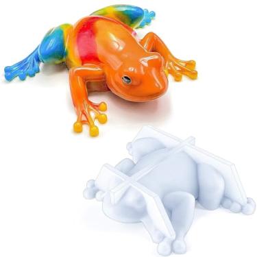 Imagem de Molde de silicone de resina de sapo fofo, artesanato de resina epóxi tridimensional 3D,
