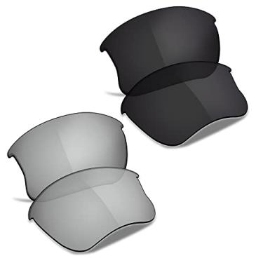 Imagem de TRUSHELL Lentes de reposição polarizadas para óculos de sol Oakley Flak Jacket XLJ OO9009 - preto + prata