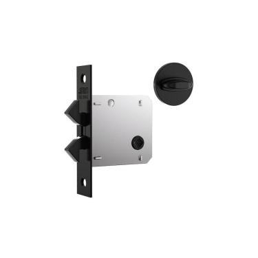 Imagem de Fechadura Porta Correr Banheiro Wc Stam 1006S Preta Preto