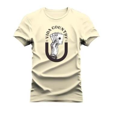 Imagem de Camiseta Algodão Estampada Unissex T-Shirt Confortável Vida Country Jogue o Baralho-Unissex