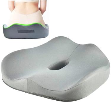 Imagem de GAGAMOTEYA X Almofada de assento grande de espuma viscoelástica para cadeira de escritório, suporte de almofada para cóccix/lombar/alívio da dor no quadril, para cadeira de mesa, cadeira de rodas,