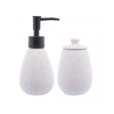 Imagem de Conjunto Para Banheiro Em Cerâmica Granilite Com 2 Peças Wolff Branco