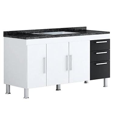 Imagem de GABINETE DESMONTADO GÊMEOS 1,5M (Branco/preto)