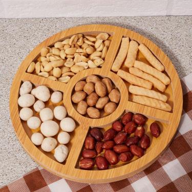 Imagem de Petisqueira Madeira Tipo Bambu Para Petiscos Café Petisqueira Gamela com 5 Divisões