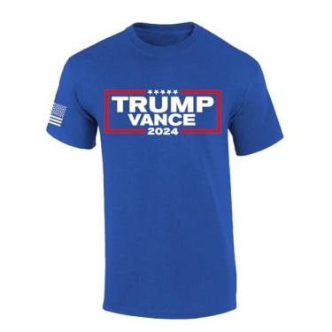 Imagem de Trenz Shirt Company Camiseta de manga curta Trump Vance 2024 Stars, Azul-royal mesclado, G