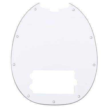 Imagem de Musiclily 9 Furos Escudo Baixo Pickguard para Musicman Stingray Bass 4 Cordas,3 Camadas Branco