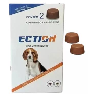 Imagem de Ection Anti Pulgas E Carrapatos 10kg a 20kg - Caixa Com 2 Comprimidos mastigáveis