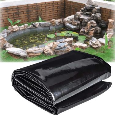 Imagem de Forro de lago flexível forro de cama de lago de peixes membrana de piscina filme impermeável dobrável para lagos à prova de jardim de água de cachoeira 4x5m 5,5x8m 8x8m,6,5x9m/21x29ft