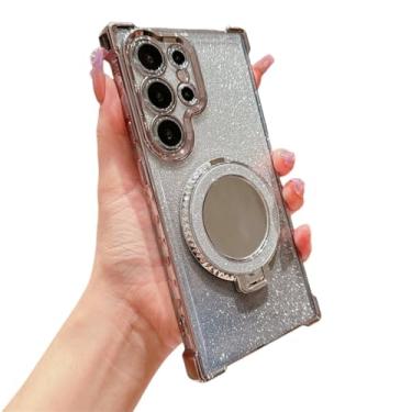 Imagem de Capa para samsung a15 5g maquiagem espelho glitter chapeamento airbag armadura capa, prata, para samsung a15 5g
