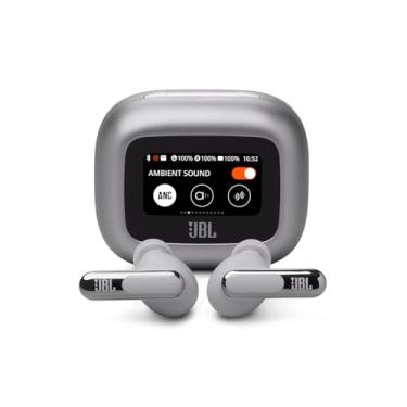 Imagem de JBL, Fone de Ouvido Bluetooth, Live Beam 3, Intra Auricular, Sem Fio, Com Tela de 1.45", Cancelamento de Ruído, Resistente À Água e Poeira - Prata