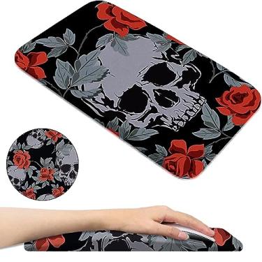 Imagem de Mouse pad ergonômico, suporte de pulso, tapete de mouse de gel de espuma de memória, alívio da dor e base de poliuretano antiderrapante, mouse sem fio para computador de escritório e almofada de pulso