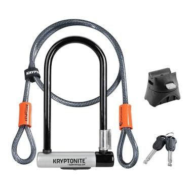 Imagem de Kryptonite Kryptolok Padrão 12,7 mm Trava de bicicleta U-Lock com suporte FlexFrame-U e cabo de segurança para bicicleta KryptoFlex 410 10 mm