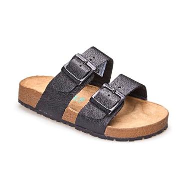 Imagem de Sandália Infantil Papete Birken Siena 2 Tiras Em Couro (Preto, BR, Criança de 4 a 8 anos, Numérico, 32)