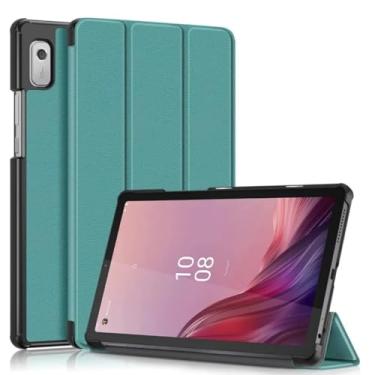 Imagem de Capa magnética de couro para tablet Lenovo Tab M9 2023 TB310FU TB310XC 9 polegadas PU suporte triplo coque + filme + caneta (verde, Tab M9 2023 9 cm)