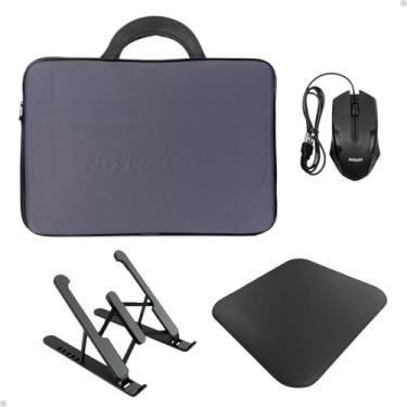 Imagem de Pasta Para Notebook Mouse Com Fio Suporte Dask Pad Pequeno Kit Gamer (Cinza, 15,6")