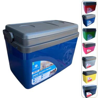 Imagem de Caixa térmica Cooler 15L Alça Tampa bandeja Floripa Unitermi Cerveja Água Suco Praia Churrasco (AZUL)