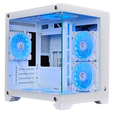 Imagem de Gabinete Gamer Rise Mode Galaxy Glass M Mini Branco S/fan, Compacto m-ATX ITX, Lateral e Frontal em Vidro Temperado