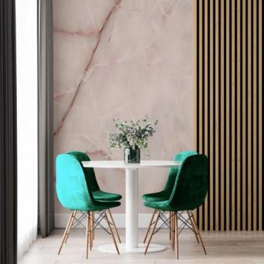 Imagem de Papel de Parede Painel 3D Mármore Carrara Rosa Claro 2M Revestimento A