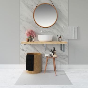 Imagem de Papel de Parede Painel 3D Mármore Carrara Branco 1,5M Revestimento Ped