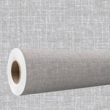 Imagem de Papel de parede 3D Auto Colante efeito tecido linho cinza Realista Dec