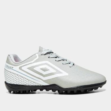 Imagem de Chuteira Society Infantil Umbro Adamant Top Speed, Prata, Grafite, 35