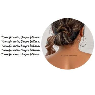 Imagem de Tatuagem Temporária Frase Sempre Foi Deus Cartela 5 Frases - 3I