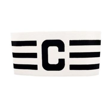 Imagem de Faixa de Capitão Braçadeira de Futebol Branca e Preta Estilo Boleiro