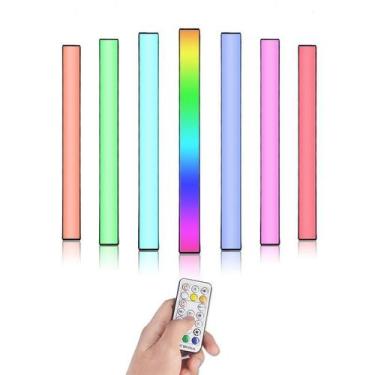 Imagem de Iluminador Tubo Bastão Barra Led Rgb Recarregável Tripé 1/4 - Aj Som A