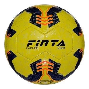 Imagem de Bola Futebol Campo Profissional Scorpion PVC Costurada Finta, Amarelo