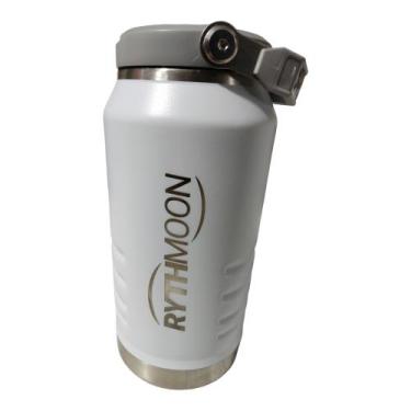 Imagem de Garrafa Térmica Inox Com Alça Rythmoon - 1,1L, Unico, Branco