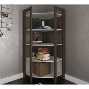 Imagem de Estante De Canto Closet Multiuso AZ1020 Branco Nogal Tecno Mobili, Bra